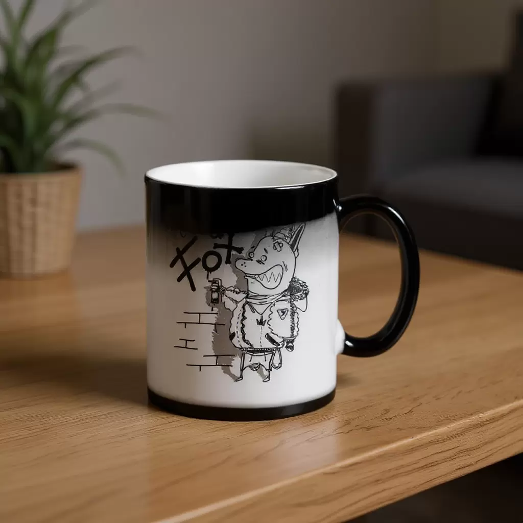 Сублимационная волшебная кружка чёрная матовая 11 oz thumb 2