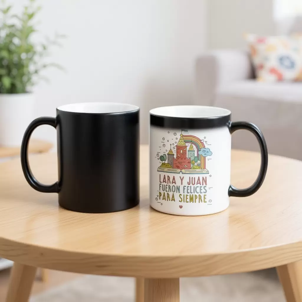 Сублимационная волшебная кружка чёрная матовая 11 oz