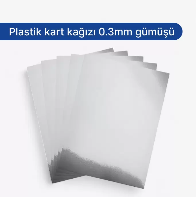 Plastik kart kağızı 0.3mm gümüşü