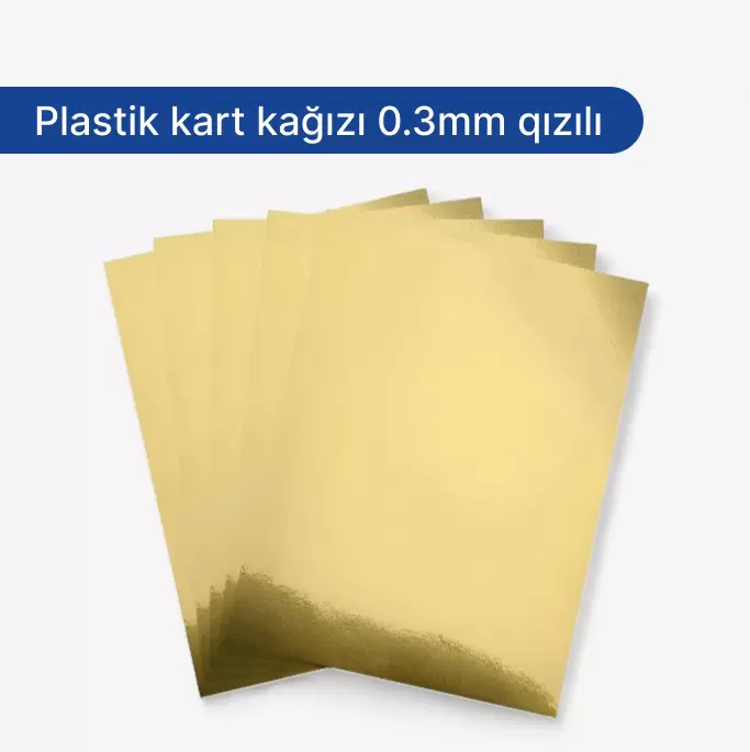 Plastik kart kağızı 0.3mm qızılı