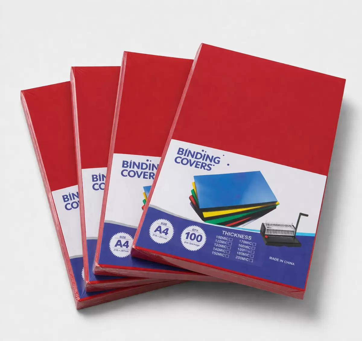 Üzlük cildləmə üçün А4, PVC, 100 əd, qırmızı thumb 2